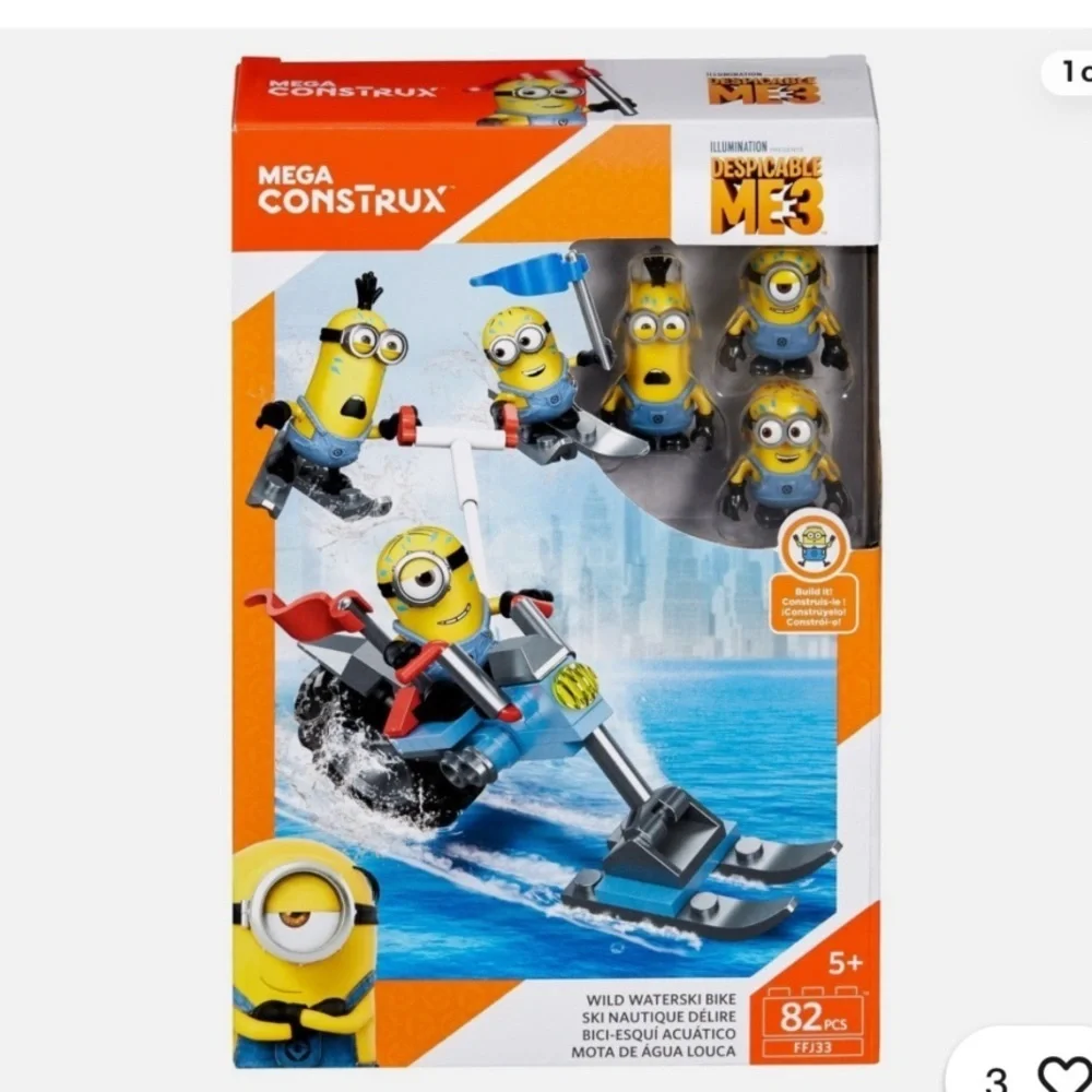 Mega Construx despicable me 3 wild waterski set FFJ33 82 pieces new sealed box
